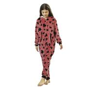 Tutina da bambina in flanella, casual, larga, con stampa a maniche lunghe, per attività all'aperto, Rosso anguria., 10-11 Jahre