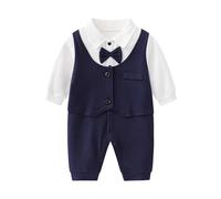 Tutina da Neonato Pigiama Bambino Tutine Jumpsuit Pagliaccetto in Cotone tinta unita per neonati Tessuto Anallergico Dolce Festa del Papà e Baby Shower