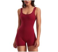 Tutina Donna Aderente Jumpsuit Sportivo Aderente Sexy Pantaloncini Senza Maniche Spaghetti Strap Tuta Intera Corta Fitness Yoga Monopezzi e Tutine Estiva Casual Street Style Sexy Tuta Corta Estiva