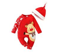 Tutina e Neonato Invernale Per Natale Bambino Tutine Con Cappuccio a Maniche Lunghe Footies My First Christmas Regali 0-3 Mesi Maschio