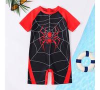 Tutina elegante da ragazzo per uso esterno e casual, con stampa digitale di ragno, manica raglan a maniche corte, costume da bagno estivo 6Y,7Y,8Y,4Y,5Y,2-3YGeometricoPoliestere