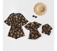 Tutina Florale Gialla Abbinata Mama E Figlia Mom And Mini Me