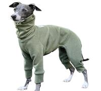 Tutina in Pile Super Morbido per Cani, per Levriero Italiano, Maglione Collo Alto alla Cani, Caldo Pigiama per Animali Domestici, Tuta per Whippet per Cani di Piccola E Media Taglia(Green,Size 6)