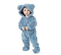 Tutina Invernale da Neonato Piedi Inverno Bambino Tuta Neve con Cappuccio Addensare Caldo Flanella Pagliaccetto Vestitini per Neonati Maschi Fleece Footed Jumpsuit Pram Unisex Kids
