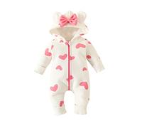 Tutina Invernale da Neonato Tutine Pagliaccetto Bambino Inverno Tuta Neve con Cappuccio Snowsuit Romper in Pile per e Cotone Orsetto Set Unisex Kids