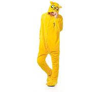 Tutina Kigurumis Giallo Cane Pigiama Adulto Morbido Caldo Indumenti da Notte Festival Vestito da Festa Inverno Divertente Cartone Animato Tuta M Jake