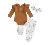 Tutina Neonata Completo Elegante Neonata Pagliaccetto Bambina Cerimonia Vestito Battesimo Bimba Vestiti Neonato Femmina Vestiti Bimba 6 9 Mesi Completino Bimba 9 12 Mesi (Marrone, 3-6 Months)