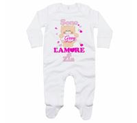 Tutina neonata personalizzata con nome e orsetto sono l'amore di zia