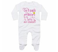 Tutina neonata personalizzata con nome se papà ti fa arrabbiare la zia devi c...