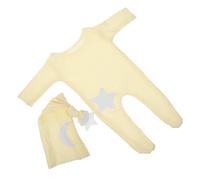 Tutina Neonata Stelle e Maglia, Bottoni, Fotografia | Completo Due Pezzi per Piccolo, Cappello Coda Lunga, per Festa Bimbo, Tonalità Giallo Oca