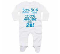 Tutina neonato 50% mamma 50% papà 100% amore degli zii
