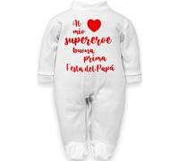 Tutina neonato caldo cotone frase al mio supereroe buona prima festa del papà idea regalo 3 mesi