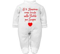 Tutina Neonato E ti ameremo come accade nelle favole per sempre - Un Messaggio d'Amore in Cotone di Alta Qualità in caldo cotone 0-3 mesi