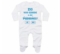 Tutina neonato personalizzabile con nome zio vuoi essere il mio padrino?