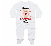 Tutina neonato personalizzata con nome e orsetto sono l'amore di zia grafica ...