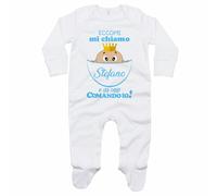 Tutina neonato personalizzata con nome eccomi da oggi comando io