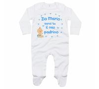 Tutina neonato personalizzata con nome sarai tu il mio padrino