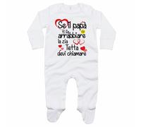 Tutina neonato personalizzata con nome se papà ti fa arrabbiare la zia devi c...