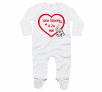 Tutina neonato personalizzata con nome sono l'amore di zia grafica neutra