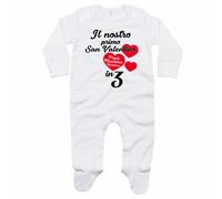 Tutina neonato personalizzato con nomi il mio primo san valentino in 3 grafic...