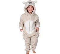 Tutina per bambini completamente morbida in pile di agnello di pecora all-in-one pigiama per bambini dai 2 ai 13 anni, Pecora super morbida, 8-9 Anni