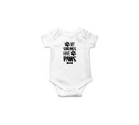 Tutina per neonato con scritta in lingua inglese "My Siblings Have Paws", adorabile cane, cane, cane, regalo per neonato, compleanno, Natale, bianco, 0-3 Months