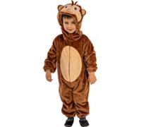 Tutina scimmietta in pile con cappuccio in busta con gancio