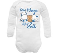 Tutine e Body Neonato “Sono l’Amore degli Zii” - Idea Regalo per Zia e Zio - Body in puroo cotone 100% Made in Italy - Regalo Nascita o Baby Shower
