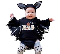 Tutine Neonato Invernali Completo di Halloween Vestiti per neonati Body Romper Pagliaccetto Vestito Divertente Pipistrello con Cappuccio Set Zucca Stampa Fantasma Felpa