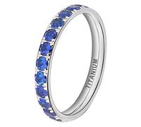 TUTISS Anelli impilabili in titanio da 3 mm argento/nero/oro/oro rosa, da donna, con zirconia cubica, per fidanzamento, promessa eternità, fedi nuziali comode, Metallo, Nessuna pietra preziosa