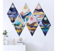 Tutmyrea Confezione da 6 pannelli acustici artistici insonorizzanti con autoadesivi, 50,8 x 30,5 cm, pannelli fonoassorbenti, paesaggi naturali, pannelli sonori al tramonto, pannelli decorativi da
