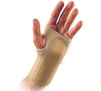 Tutore da polso in neoprene, destro, piccolo, beige, supporto integrale del palmo, ideale per tendinite, distorsioni e lesioni al polso, calore terapeutico e compressione, caratteristiche abuction