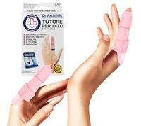 Tutore Dito a Scatto Ideato da Medici - Stecca per Dito Medio, Anulare, Indice e Mignolo - Supporto Imbottito per Raddrizzare, Proteggere e Sostenere le Dita (Rosa, Confezione da 2, Taglia S/M)