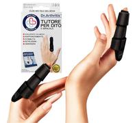 Tutore Dito a Scatto Ideato da Medici - Stecca per Dito Medio, Anulare, Indice e Mignolo - Supporto Imbottito per Raddrizzare, Proteggere e Sostenere le Dita (Nero, Confezione da 2, Taglia L/XL)