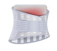 Tutore Lombare in Rete Traspirante per Alleviare Il Dolore Lombare Uomo Donna Cintura di Supporto Lombare Estiva Corsetto Regolabile per La Vita Ideale per Lavoro Esercizio Fisico(Gray+Lumbar Pad,S)