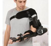 Tutore per gomito con telecomando wireless Attrezzo intelligente per l'allenamento della flessione ed estensione del gomito con timer intelligente Doppia modalità automatica/manuale(Left)