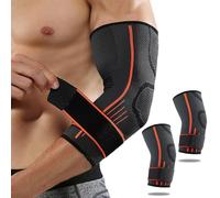 Tutore per gomito unisex, 2 pezzi compressione per gomito, supporto per articolazione e muscoli, Fascia di Compressione per Protezione Braccio per Sollevamento Pesi, Tennis, Tendiniti