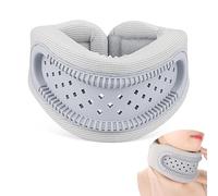 Tutore per il collo per il dolore al collo e supporto - Tutore di supporto per il collo traspirante regolabile in schiuma di silicone per dormire, allevia il dolore e la pressione (grigio - taglia L)