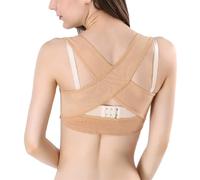 Tutore per Il Torace Reggiseno Correttore Posturale Invisibile per Le Donne Supporto per Spalle, Collo, Clavicola E Parte Superiore della Schiena Corsetto Correttore per La Gobba(Beige,L)