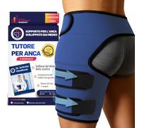 Tutore per l’Anca Ideato da Medici - Supporto della Coscia per Dolori Causati da Nervo Sciatico e Sindrome del Piriforme - Fascia Coscia Inguine a Compressione per Donna e Uomo (Taglia S/M, Blu Navy)