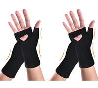 Tutore per Polso a Compressione, 4 Pcs Guanti Compressione L'artrite Sollievo, Guanti per Artrite a Compressione del Pollice per Sollievo dal Dolore del Tunnel Carpale, Unisex (Nero)
