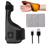 Tutore per polso e pollice, tutore per polso riscaldato con supporto per pollice, cuscinetto riscaldante USB, cuscinetto riscaldante morbido per artrite, tunnel carpale, alleviare il dolore, massaggi