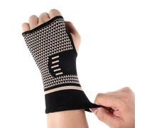 Tutore per polso per tunnel carpale, in rame, traspirante, con stecca elastica per il polso, supporto per il sonno, per donne, uomini, sport, fitness, allenamento, digitazione, 2 pezzi