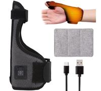 Tutore per polso riscaldato con supporto per il pollice, cuscinetto riscaldante per polso USB, cuscinetto riscaldante per mani morbido per artrite, tunnel carpale, massaggiatore per alleviare il do