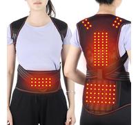 Tutore Per Schiena Lombare Per Terapia Fisica 118 Pezzi Magneti Supporto Completo Per Chiena Cintura Spalla Collo Supporto Per La Vita Gilet Riscaldato Per Anziani Uomini E Donne ( Color : Black , Siz