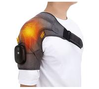 Tutore per Spalla Riscaldato, Massaggio Fascia Spalla Riscaldante, Regolabile Supporto per Spalla con 3 Tipi di Temperatura e Vibrazione, Terapia Del Calore Della Spalla per Artrite(Color:grigio)