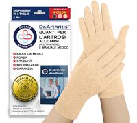 Tutore Polso a Compressione Ideato da Medici - Guanti con Dita Intere per Artrosi alle Mani - Polsiera Ortopedica per Alleviare Tunnel Carpale, Gonfiore e Infiammazioni (Beige, 1 Paio, Taglia S)