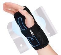 Tutore Polso Traspirante Con 2 Piastre di Metallo per Alleviare il Dolore da Sindrome Del Tunnel Carpale Slogature o Artrite Nero per Uomini e Donne - Tutore Tunnel Carpale （Destra)