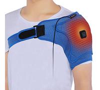 Tutore riscaldato per spalla - Fascia riscaldante regolabile con spina elettrica USB, 3 livelli di calore e compressione a quattro punti per alleviare il dolore - Design unisex
