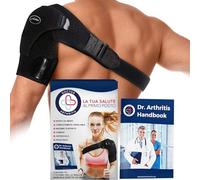 Tutore Spalla Ideato da Medici - Dispositivo Medico Registrato di Classe I - Ideale per Lussazioni, Tendiniti o Artrite - Fascia Braccio Sinistro e Destro (Nero, Taglia Unica, Confezione Singola)
